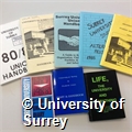 Volumes produced by the University of Surrey Students' Union and aimed at freshers (new students).  Content varies but generally there is information about the Students' Union and societies, and practical advice about health, finance, and services available to students.