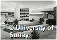 Aerial photographs of University of Surrey Stag Hill Campus, looking towards the ampitheatre and Senate House