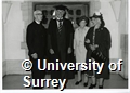 Photograph of Eric Thornton at Guildford Cathedral for the award of an honorary degree from the Department of Physics at the University of Surrey. Also pictured is HRH The Duke of Kent, Chancellor of the University of Surrey